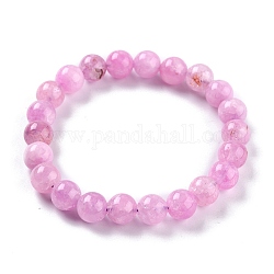 Gefärbte natürliche Jade Perlen Stretch-Armbänder, Runde, Perle rosa, Innendurchmesser: 2-1/4 Zoll (5.7 cm), Perle: 8~8.5 mm