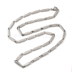 201 collana con catena a maglie rettangolari in acciaio inossidabile, colore acciaio inossidabile, 19.76 pollice (50.2 cm)