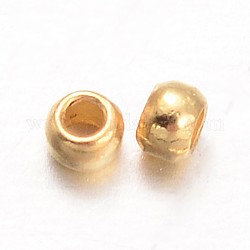 Rondelle bronce engarzado cuentas, dorado, 1.5mm, agujero: 0.5 mm, aproximamente 10000 unidades / 50 g
