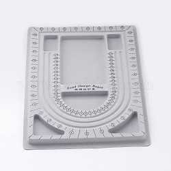 Plateaux d'assemblage de perles en plastique pour la conception de colliers, flocage, rectangle, 9.45x12.99x0.39 pouce, grises 