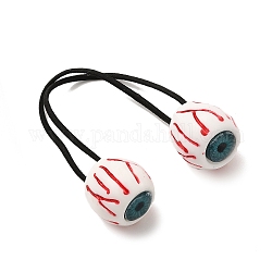 Élastiques à cheveux en plastique pour les yeux sur le thème d'halloween, avec corde élastique, pour femme fille, blanc, 155mm