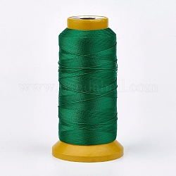 Полиэфирная нить, для заказа тканые материалы ювелирных изделий, зелёные, 0.5 мм, около 480 м / рулон