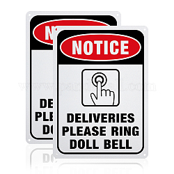 Globleland 2 упаковка уведомление о доставке пакета дверной звонок знак, 7x10 дюйм 40 мил алюминиевое кольцо дверной звонок предупреждающий знак для дома или бизнеса, светоотражающая защита от ультрафиолета водонепроницаемый устойчивый к выцветанию
