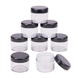 Benecreat 24 Packung leere tragbare durchsichtige Kunststoffkosmetikbehälter Gläser Hüllen mit schwarzem Schraubdeckel für Cremes, bilden, Peelings, Salben, Perlen, Charms (3.7 cm x 3 cm)