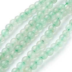 Verde naturale perline avventurina fili, tondo, verde chiaro, 4mm, Foro: 1 mm