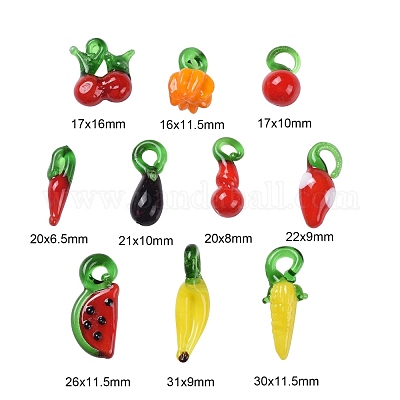 60шт 10 стиля ручной работы подвески лэмпворк LAMP-LS0001-01-1