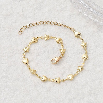 Браслеты из латунной цепочки для женщин BJEW-JB12746-1