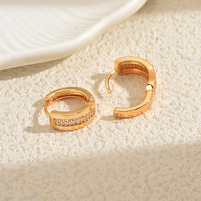 Латунные овальные серьги-кольца AU4169-1