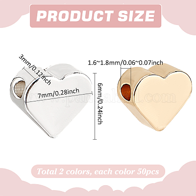 100шт 2 цвета латунные бусины KK-PH0010-86-1