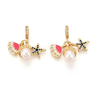 Латунные микропаве прозрачные подвески с фианитом X-KK-N271-05G-1