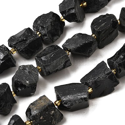 Нити бусин из натурального черного обсидиана G-Z087-B06-1