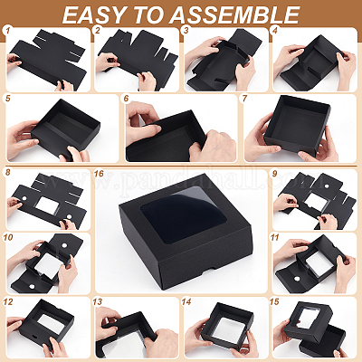 Квадратные подарочные коробки для хранения крафт-бумаги CON-WH0095-100C-02-1