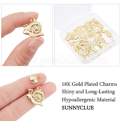 24K Gold Plated Sparkly Star Charms 36 Pcs