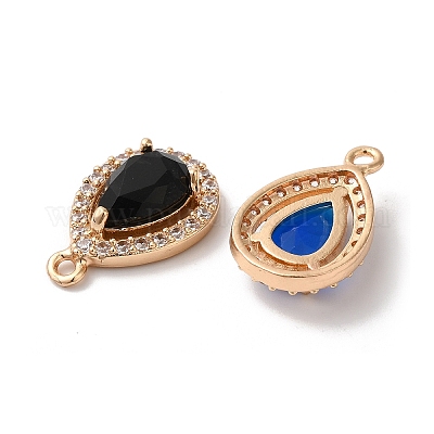 Латунные микропаве прозрачные подвески с фианитом KK-C062-021G-1