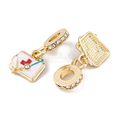 Подвеска из сплава с кристаллами и стразами в европейском стиле FIND-C055-24G-1