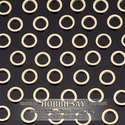 Wholesale HOBBIESAY 100pcs Real 24K Gold Plated Brass Linking Rings 6x1mm  Round Connector Rings Strong Gold Jump Rings for Jewelry Making Necklaces  Bracelet Earrings Keychain DIY Craft 