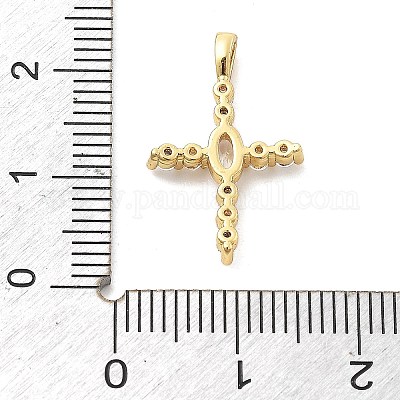 Латунные микропаве прозрачные подвески с фианитом KK-L228-01G-02-1