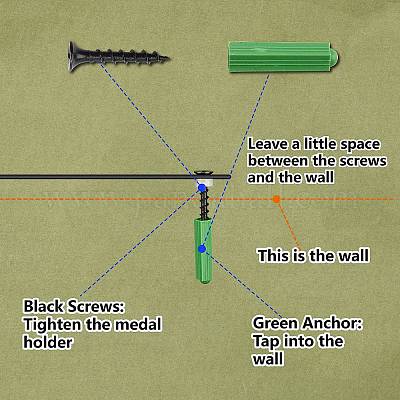 Спортивная тема железная вешалка для медалей настенная стойка для дисплея ODIS-WH0055-045-1