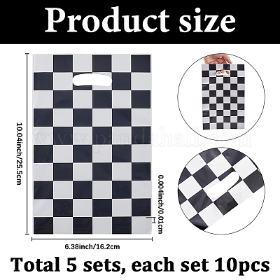 10 шт. прямоугольные полиэтиленовые пакеты с ручкой-штампом ABAG-WH20020-03-1