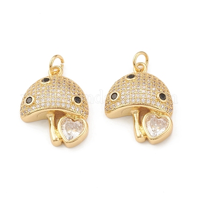 Кулоны из экологически чистой латуни с микропаве и кубическим цирконием KK-I698-10G-1