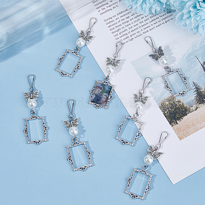 2 комплект подвесных украшений в виде бабочек и картин в тибетском стиле из сплава HJEW-UN0001-15-1