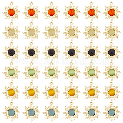 36шт 6 цвета подвески «кошачий глаз» FIND-HY0002-83-1