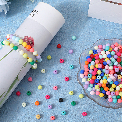 500шт прорезиненные силиконовые акриловые бусины с имитацией силикона&nbsp;OACR-SP0001-33A-1