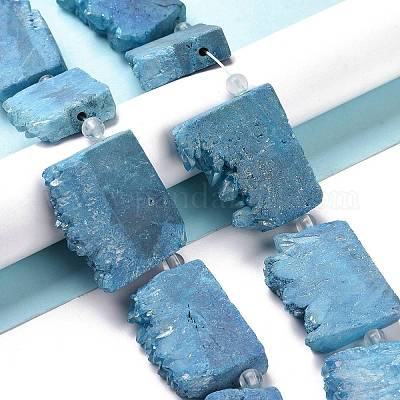 Гальванические натуральный druzy кристалл бисер пряди G-N0257-05-1