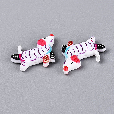 Печатные непрозрачные бусины из смолы&nbsp;RESI-N043-04A-1