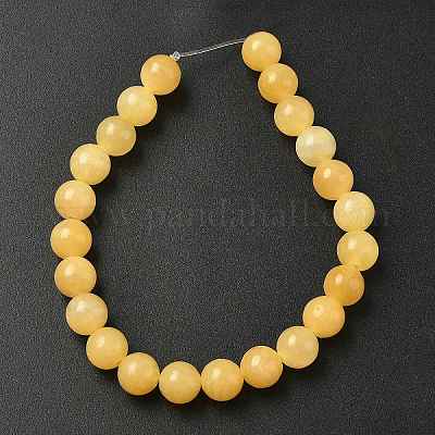 Естественный желтый нефритовый шарик нити G-K121-02-8mm-1