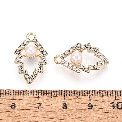 Подвески из сплава и искусственного жемчуга со стразами PALLOY-T092-06G-1