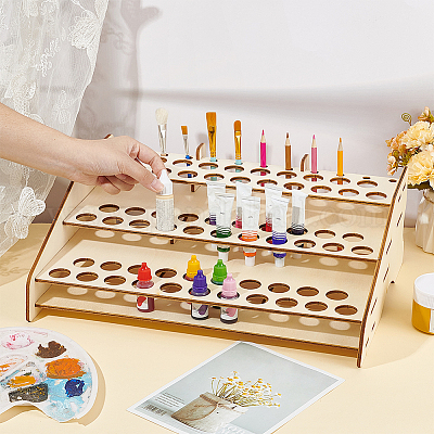 Съемная деревянная полка для демонстрации красок AJEW-WH0518-74-1