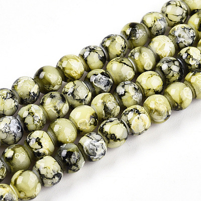 Выпечка окрашенные стеклянные бусины пряди X1-DGLA-N003-6mm-A04-1