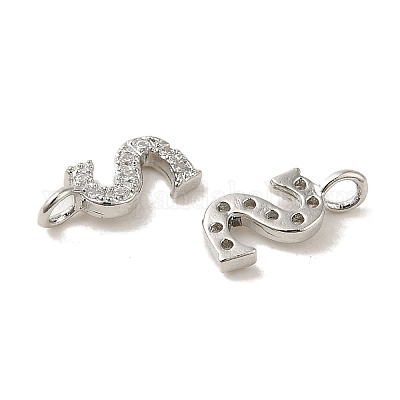 Буквица латунные микро проложить кубического циркония подвески ZIRC-F008-S-1