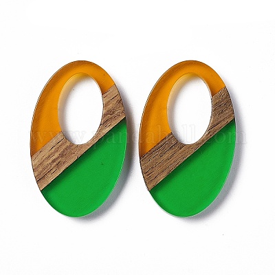 Подвески из прозрачной смолы и ореха RESI-M027-02I-1