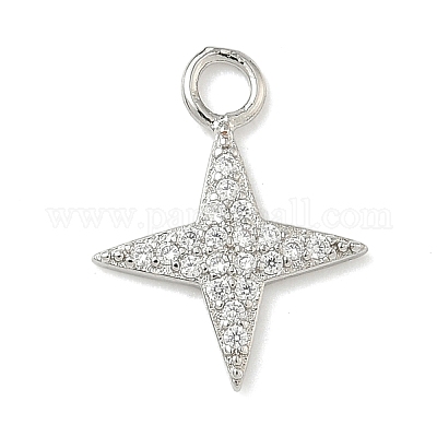 Латунные микропаве прозрачные подвески с фианитом KK-H528-07A-P-1