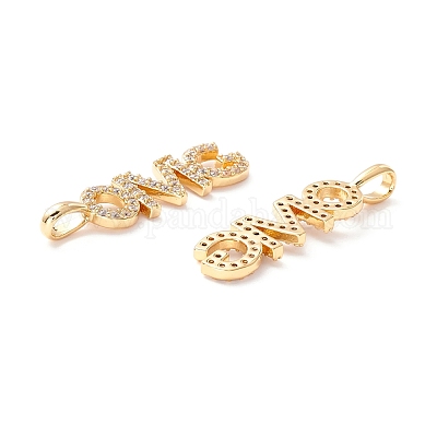 Латунные микропаве прозрачные подвески с фианитом ZIRC-Z019-32G-NR-1