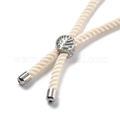 Серебряные браслеты из витого нейлонового шнура DIY-B066-03P-28-1