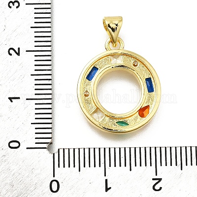 Латунные микропаве прозрачные подвески с фианитом KK-G521-01G-O-01-1