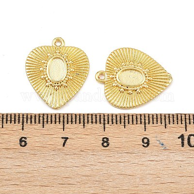 Подвеска в форме сердца из латуни с кабошоном KK-H093-10G-1