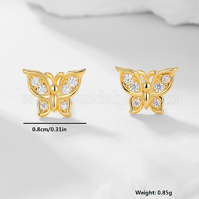 Элегантные серьги-гвоздики в виде бабочек с цирконами GS0771-1-1