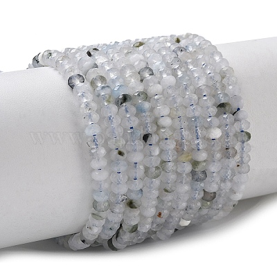 Нити из натуральных белых турмалиновых бусин&nbsp;G-L651-B05-4x2mm-01-1