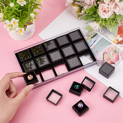 15шт мини-квадратные акриловые стеклянные оконные коробки наборы CON-WH0088-43A-1