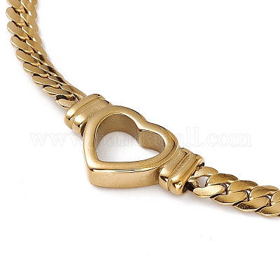 OIDEA Collana Cuore Donna Oro Regolabile: Girocollo Acciaio Inossidabile Cuore Cavo Corto Cubano Hiphop Punk Regalo Festa della Mamma Natale Compleanno Ragazza 41 cm