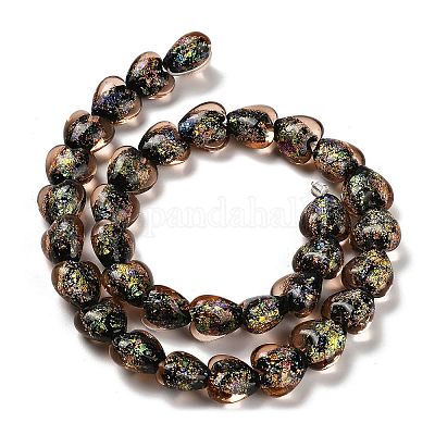 Нити стеклянных бусин из дихроичной фольги ручной работы DICH-U001-03B-1