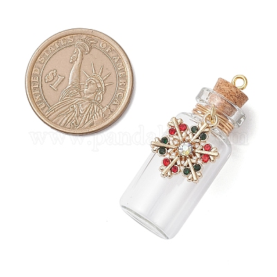 8 шт. подвески в виде стеклянных бутылок с рождественскими желаниями PALLOY-JF04569-1