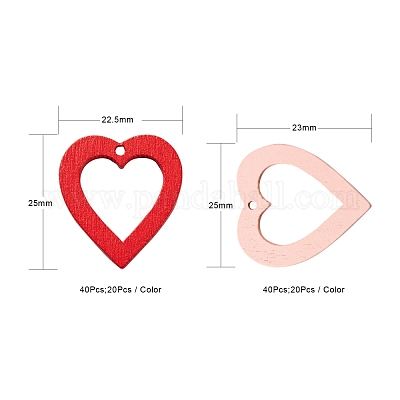80шт 4 цвета расписные деревянные подвески из тополя WOOD-LS0001-12-1