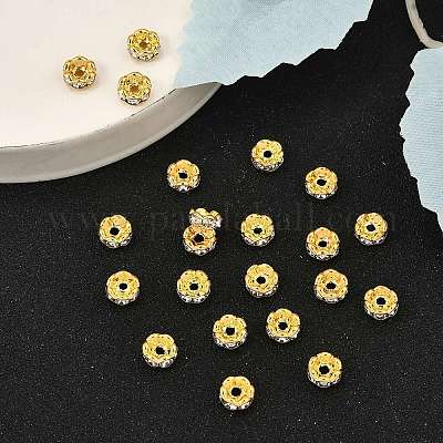 Messing Strass Zwischen perlen&nbsp;RB-A014-L6mm-01G-NF-1