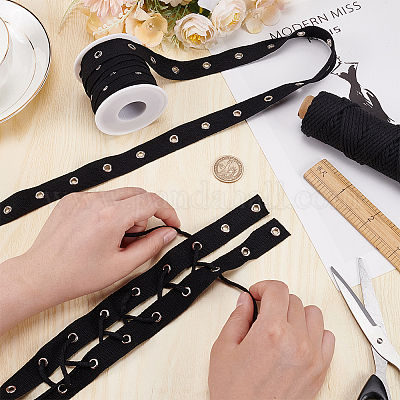 6.25 ярд хлопковой ленты с люверсами серебристого цвета OCOR-BC0006-75C-1