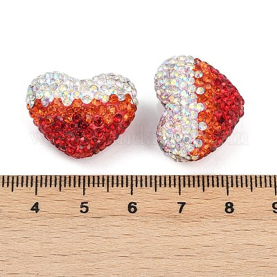 Полимерная глина в форме сердца с градиентным цветом и стразами CLAY-NH0002-03E-1